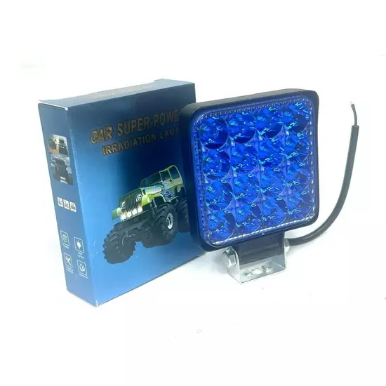 Фара LED mini квадратна 48 ВТ синій колір 85х85х10мм