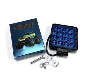 Фара LED mini квадратна 48 ВТ синій колір 85х85х10мм Фара LED mini квадратна 48 ВТ синій колір 85х85х10мм