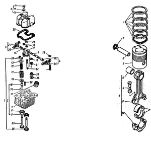 Головка циліндра Д-21. Поршні і шатуни Головка циліндра Д-21. Поршні і шатуни